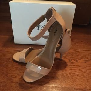 Paycee patent sandals.